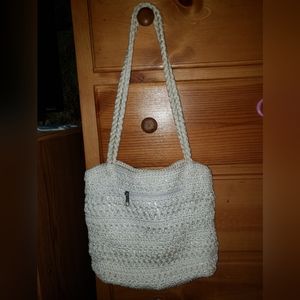 Croft & Barrow Woven Knitted White Purse/Tote Bag